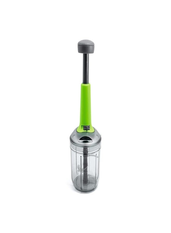 Quistal 900 ml Push Chopper for Kitchen - Manual Hand Chopper with Stainless Steel Blades - Vegetable & Fruit Cutter - Image 2